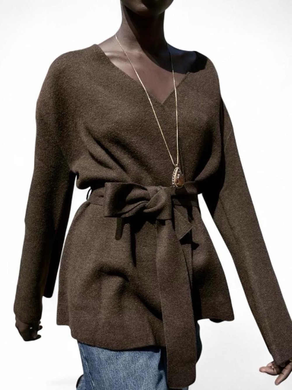 ZARA - BELTED KNIT CARDIGAN